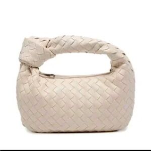 Woven knotted off white bag - brand new